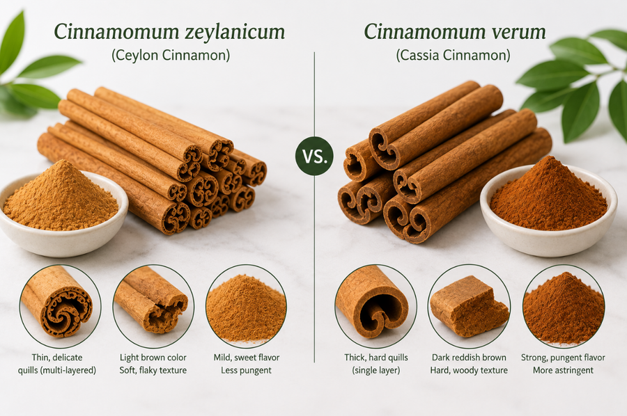 cinnamomum zeylanicum vs cinnamomum verum